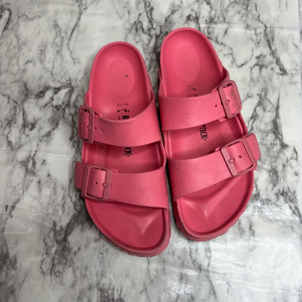Birkenstock Pink rubber Slide On Sandals Size US 7.5 summer casual
